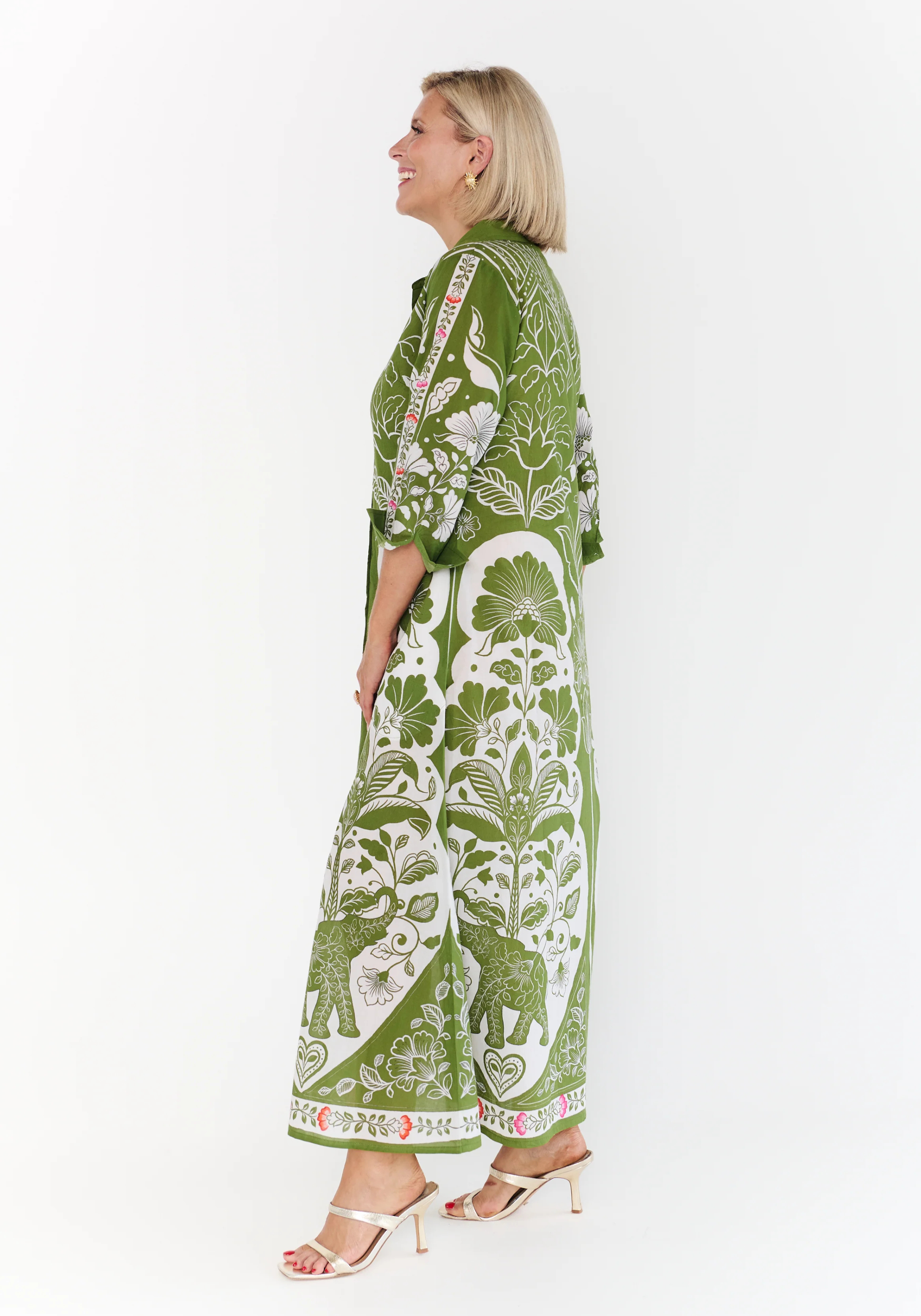 LOTUS MIDI DRESS - OLIVE