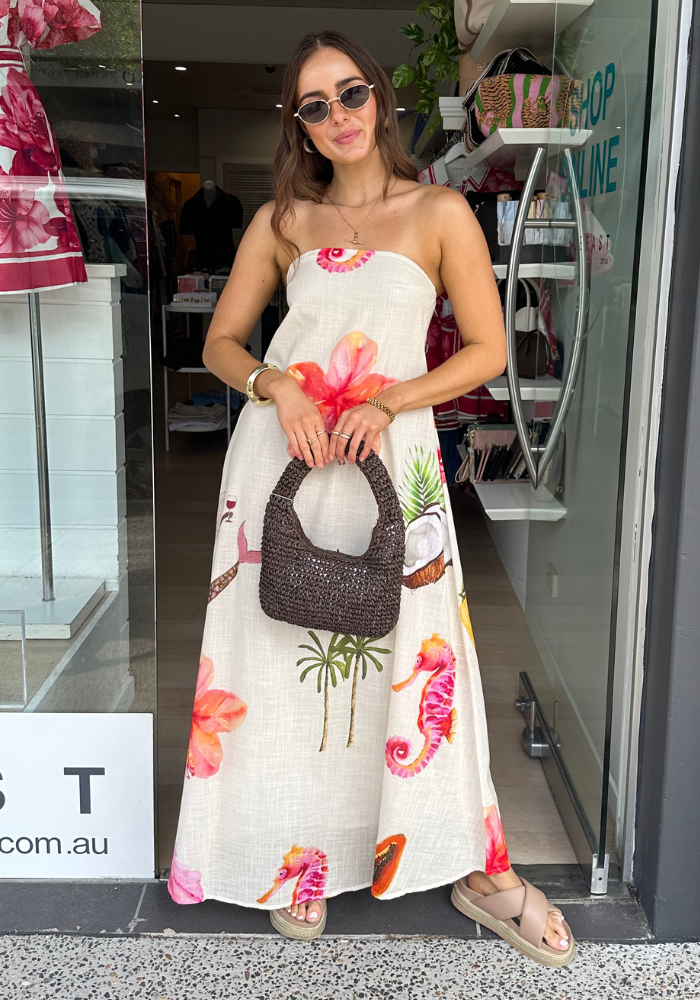BY FRANKIE MERMAID ISLAND STRAPLESS MAXI DRESS - SUMMER PRINT