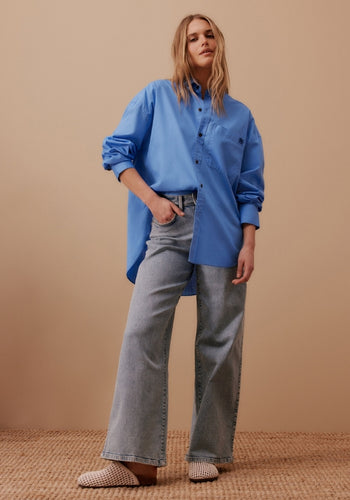 CERES LIFE PETA OVERSIZED SHIRT - COBALT BLUE