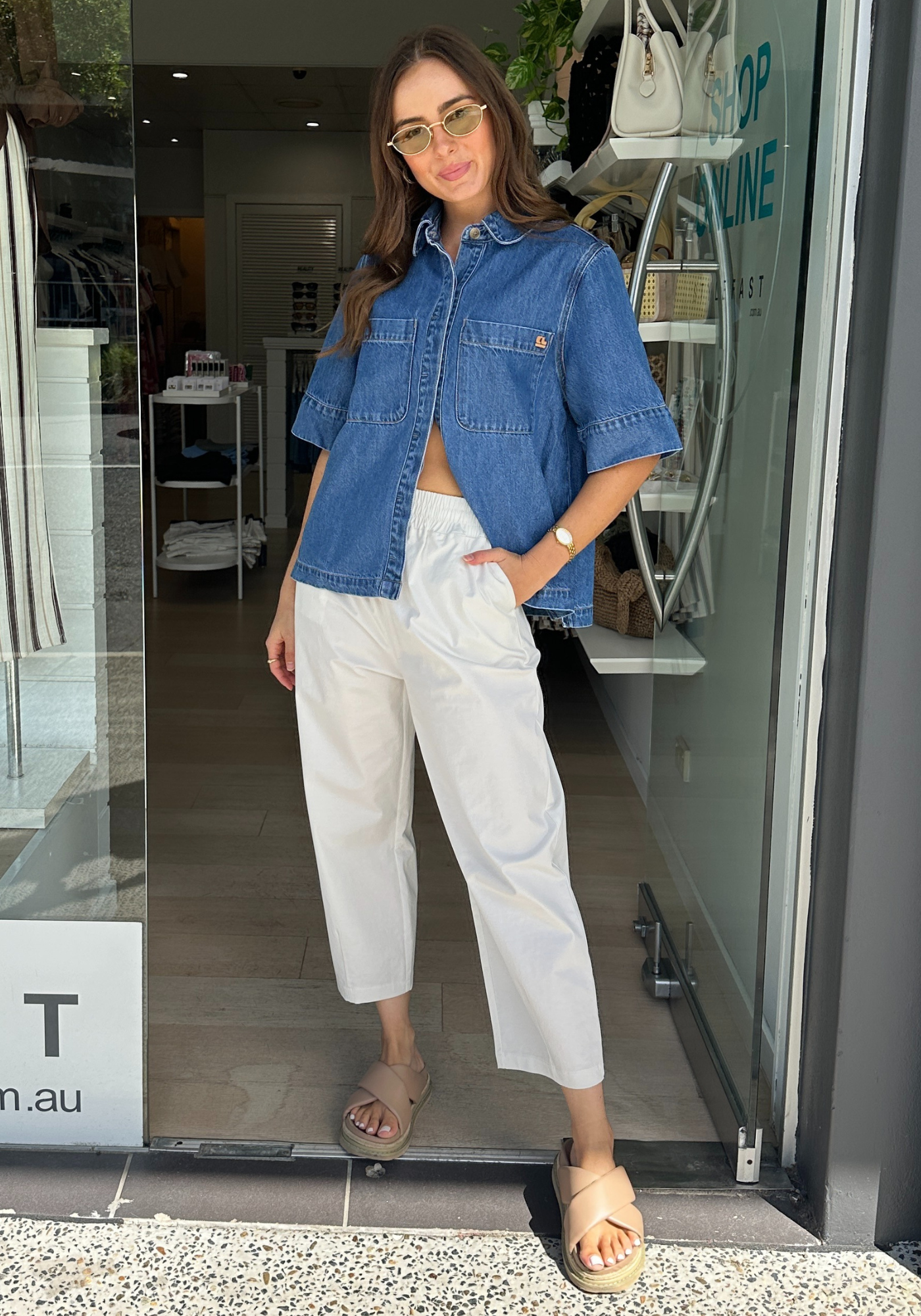 CHARLIE BARREL PANT - WHITE