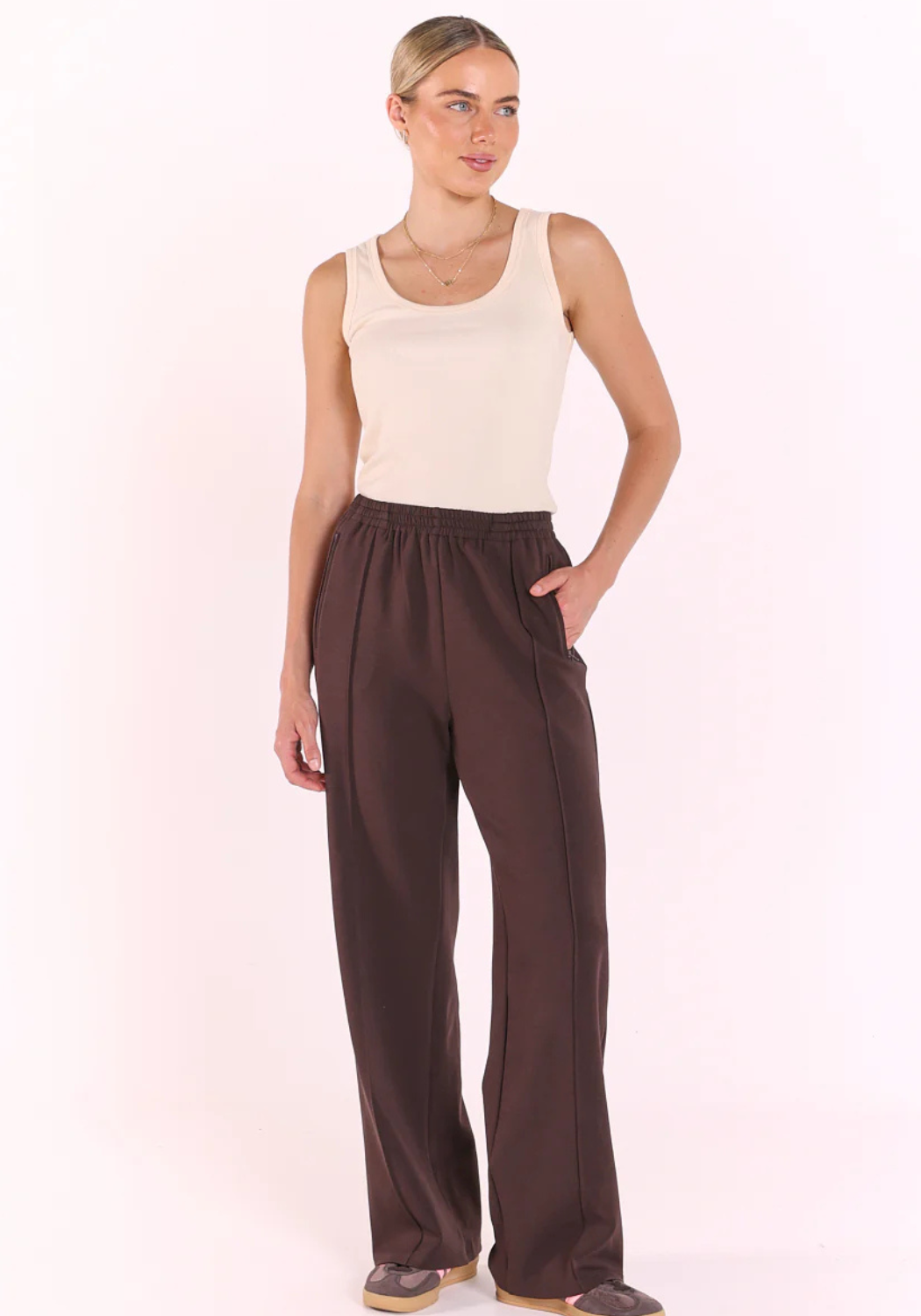 FEATHER + NOISE NOAH FULL LENGTH PANT - DARK CHOCOLATE