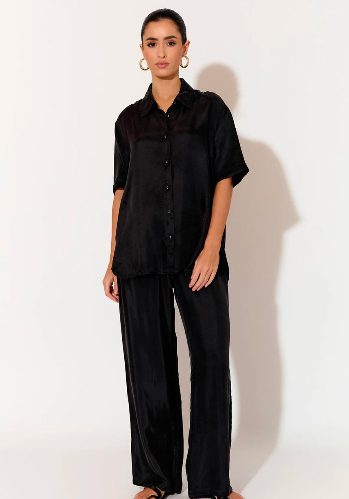 ADORNE NANCY CUPRO SHIRT - BLACK