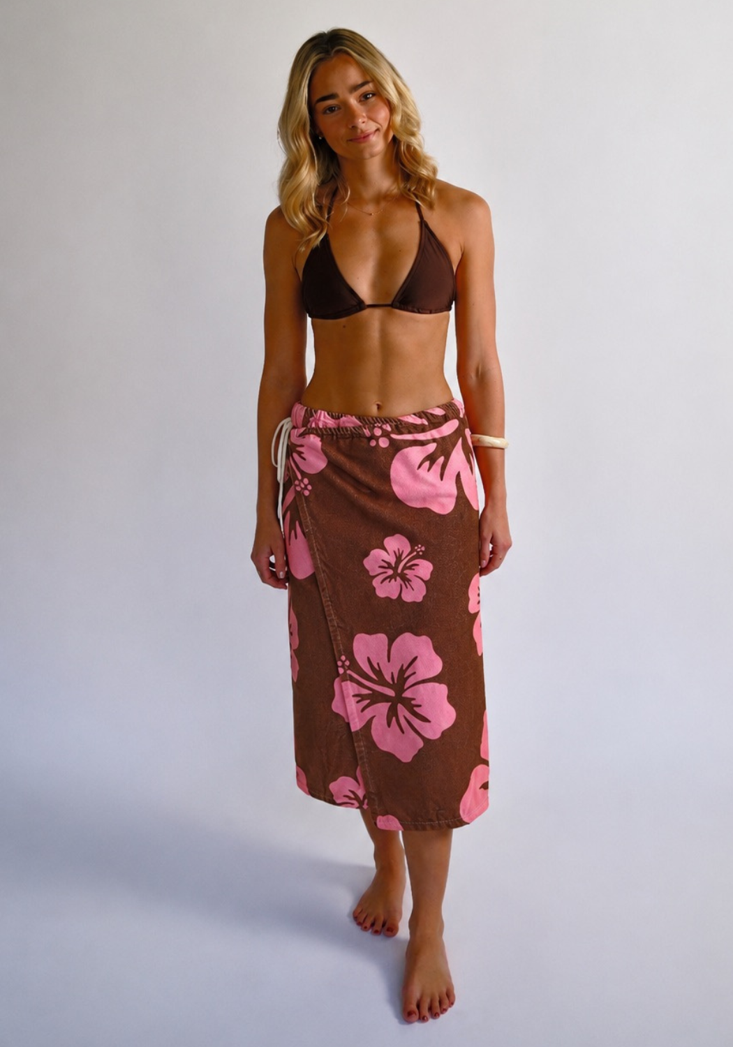 SASSY SURF COCO BLOSSOM BEACH TOWEL SKIRT - CHOCOLATE/PINK
