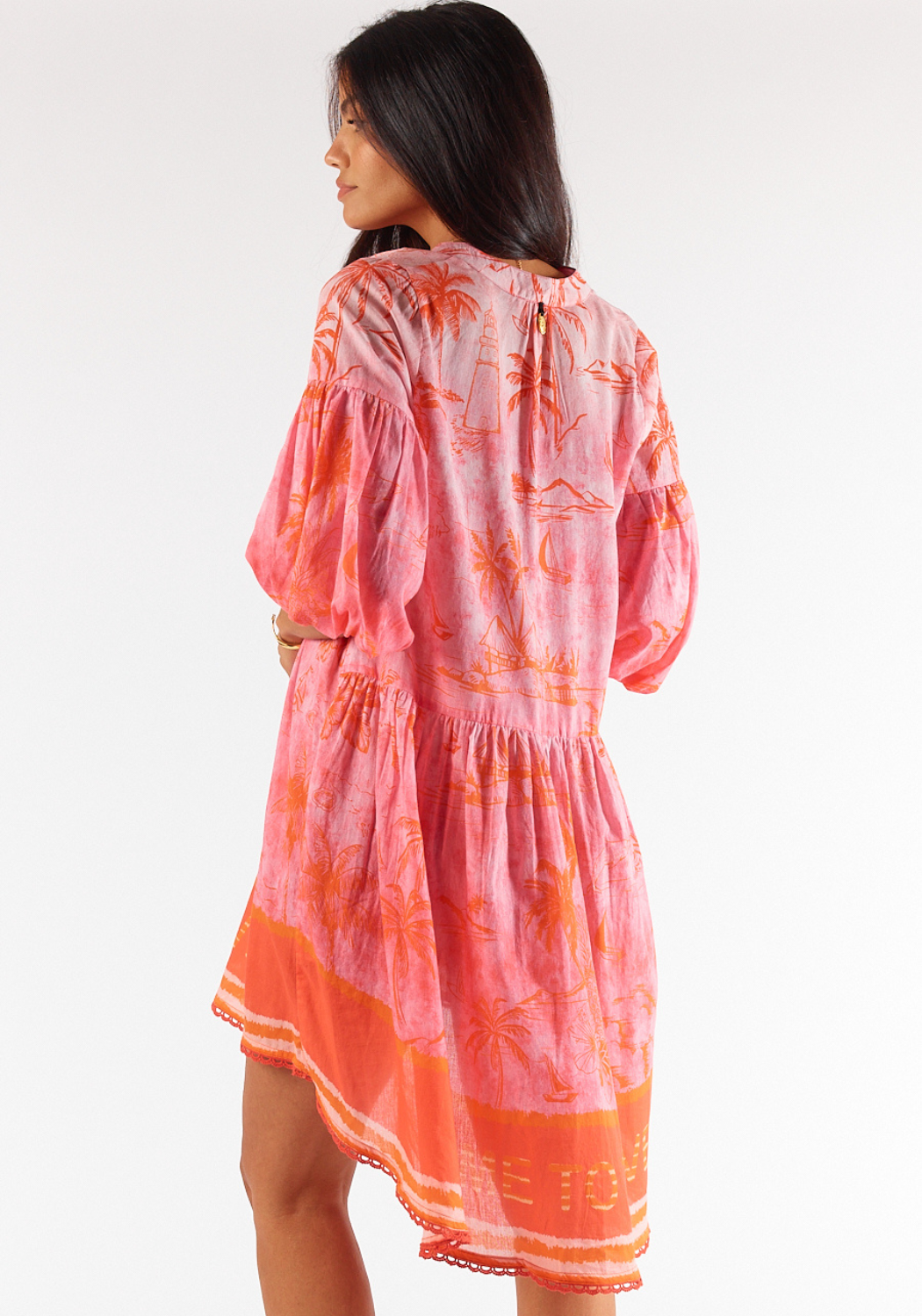 RUBYYAYA SEAWORLD DRESS - CORAL