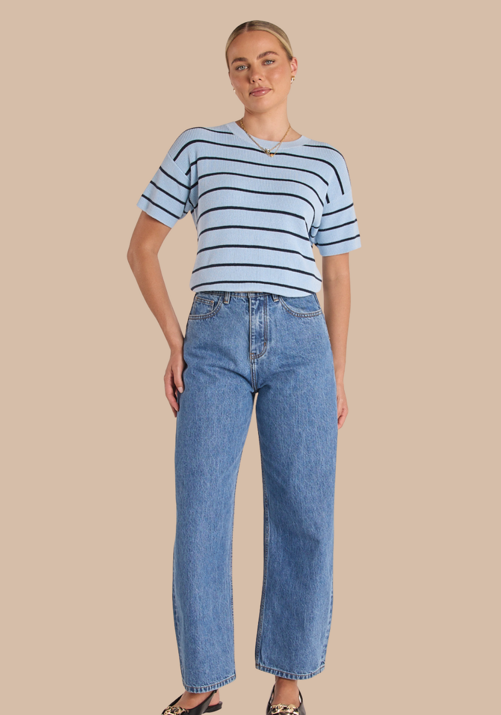 FEATHER + NOISE LOLA FULL LENGTH BARREL JEAN - BLUE
