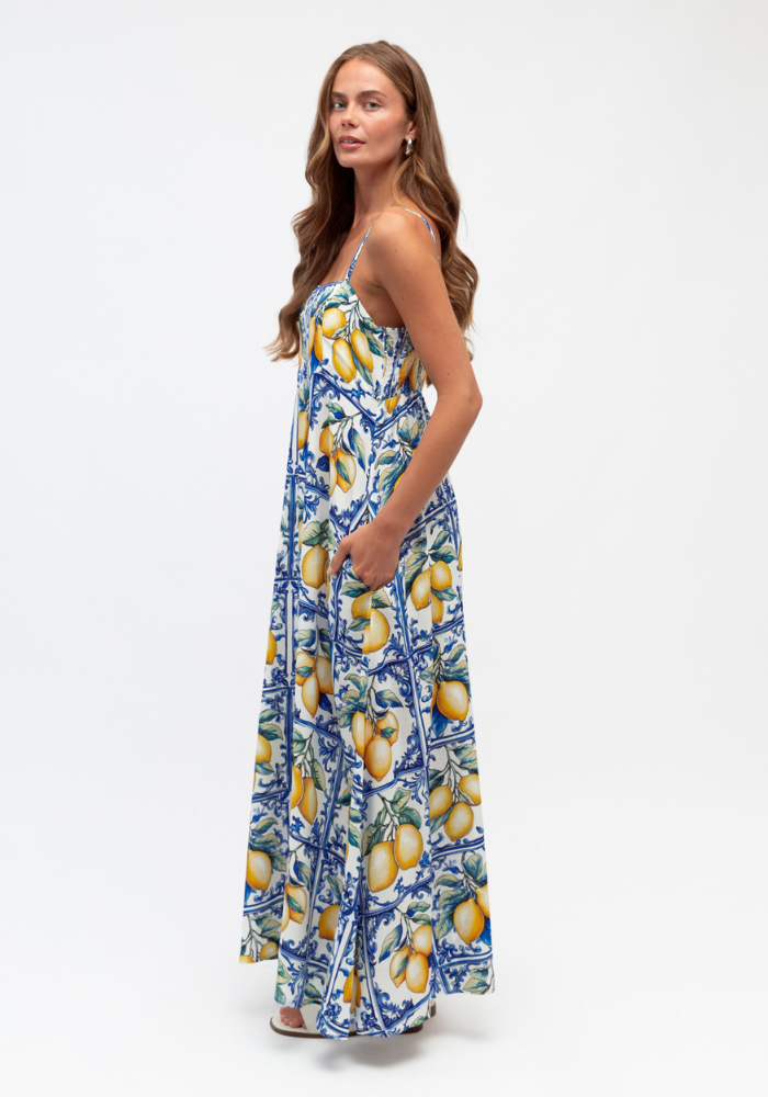 SORRENTO MAXI DRESS - LEMON PRINT