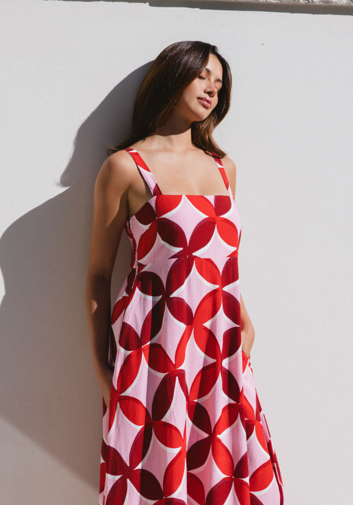 Load image into Gallery viewer, BAMBINA MAXI DRESS - RETRO PRINT