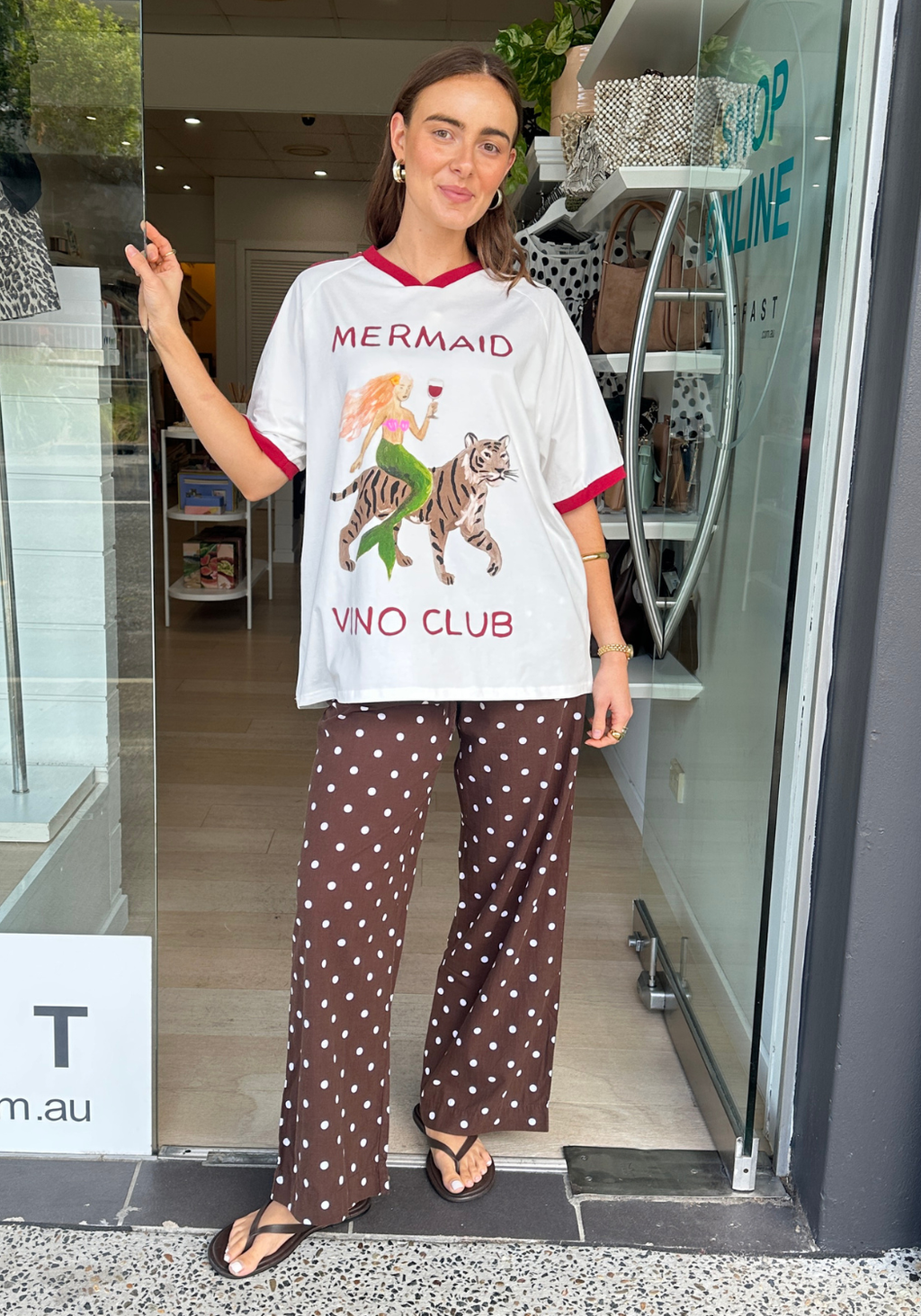 BY FRANKIE MERMAID VINO OVERSIZED TEE - WHITE