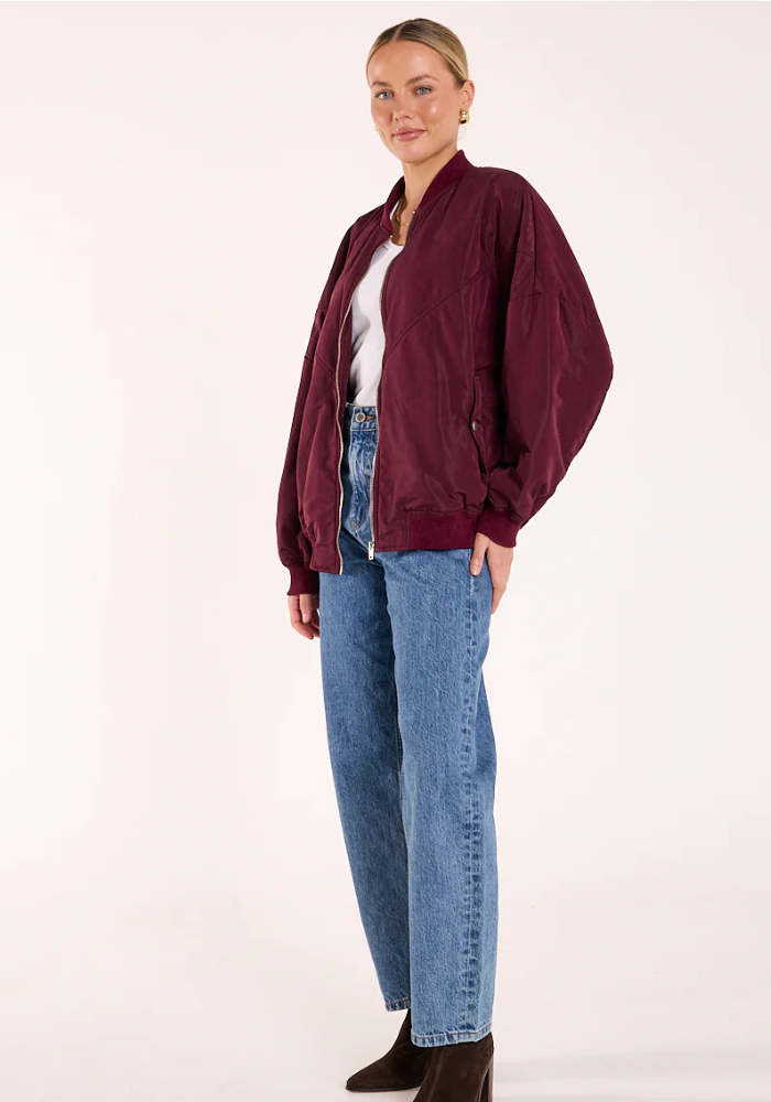 FEATHER + NOISE DEVON BOMBER - MARRON