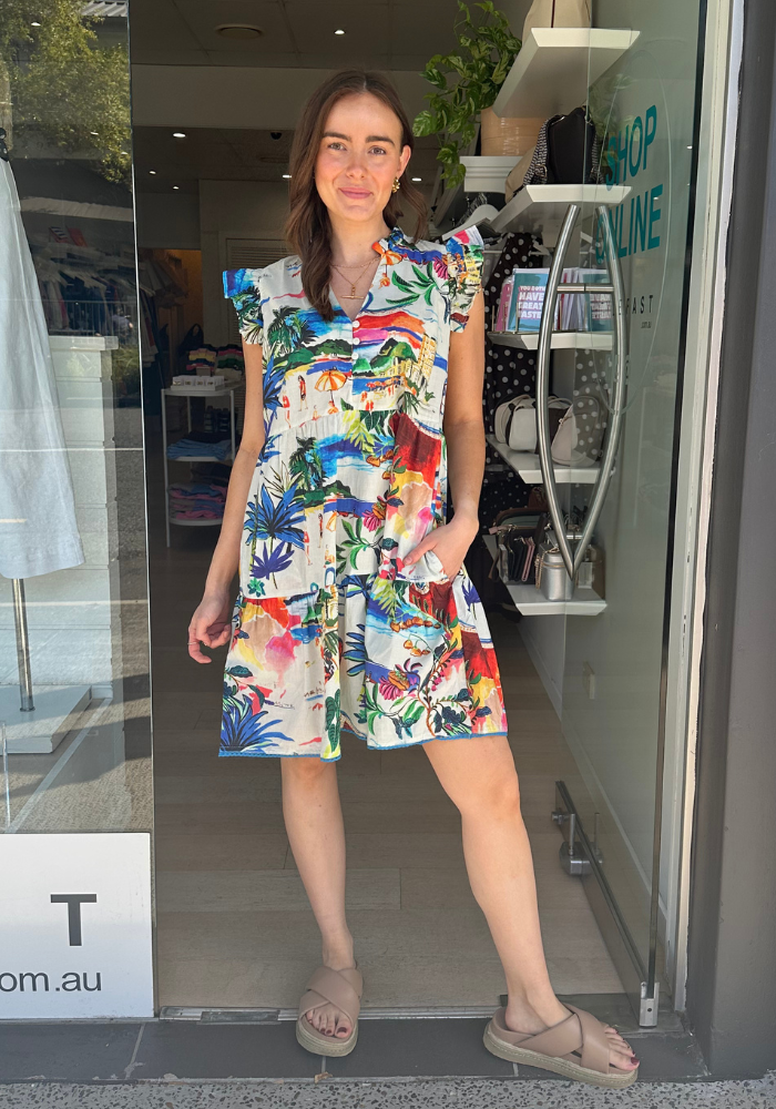 LULALIFE ALBA RUFFLE DRESS - MULTI