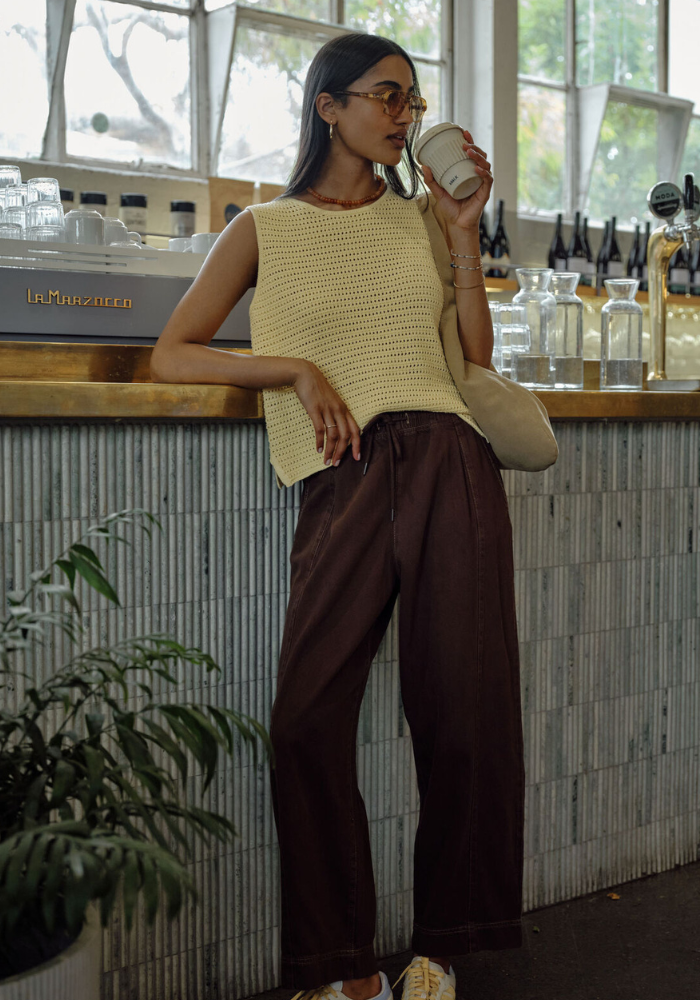 CERES LIFE MARGOT MESH KNIT TANK - SUNNY YELLOW