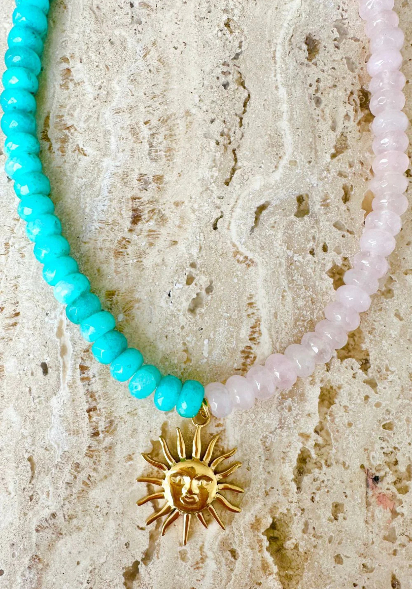 SUNNY NECKLACE - JADE & PINK