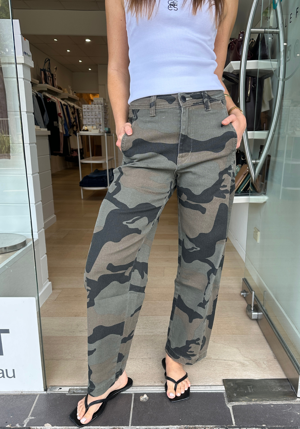 HARLEY BARREL JEAN - CAMO PRINT