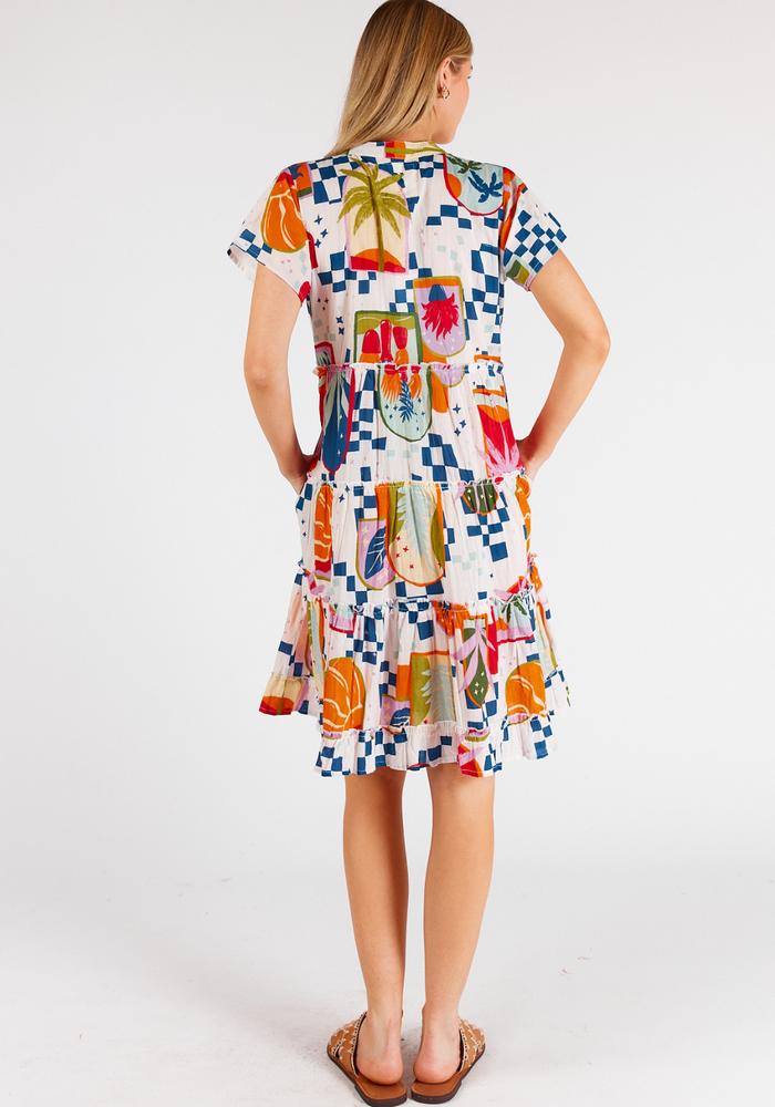 Load image into Gallery viewer, LULALIFE MELODY COTTON TIERED DRESS - MULTI