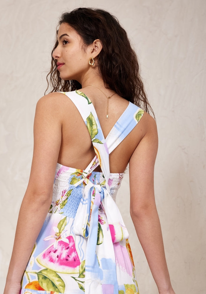 Load image into Gallery viewer, KAT TIE BACK MAXI DRESS -  FLORAL PRINT