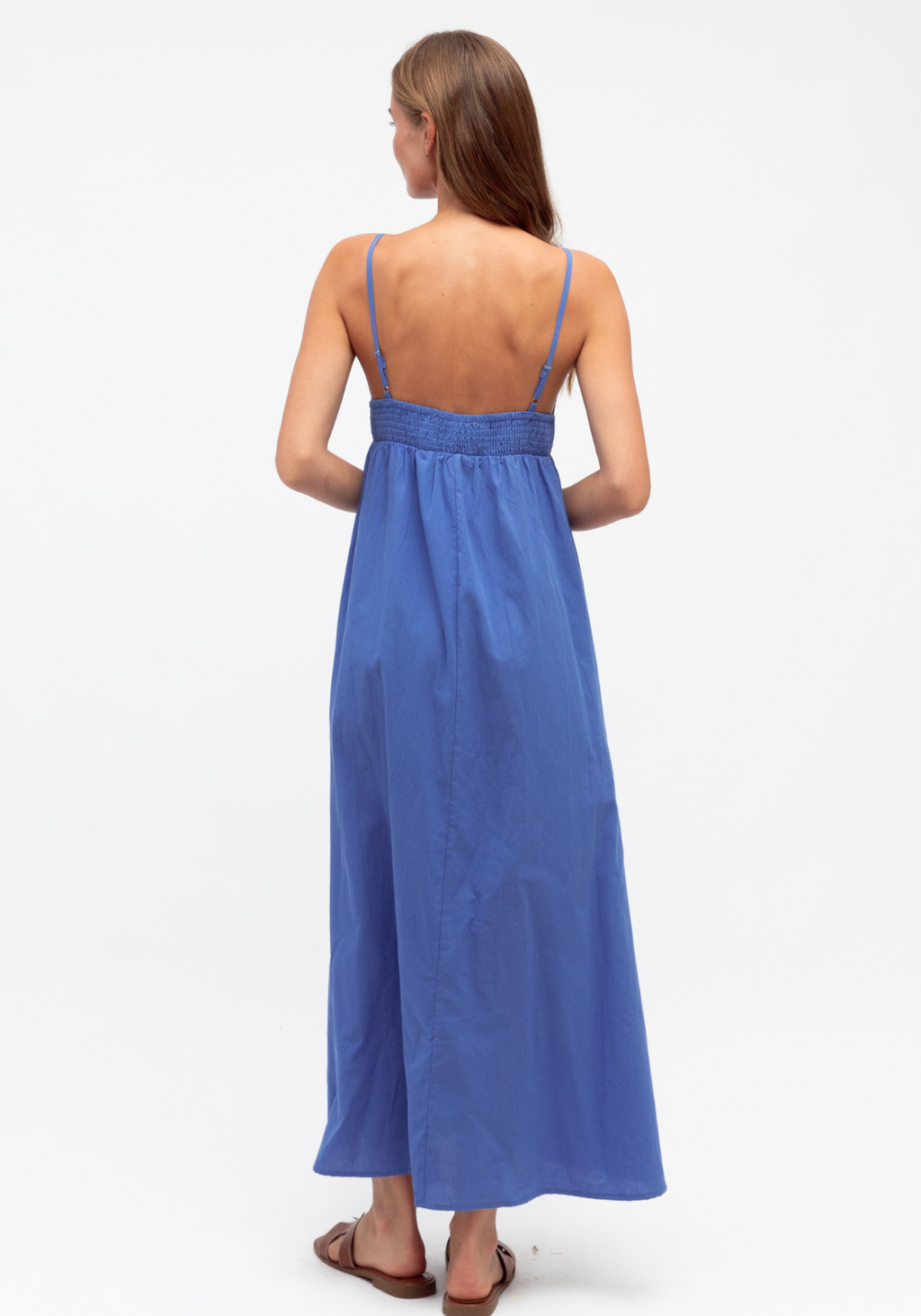 ALICE EMBROIDERY DETAIL MAXI DRESS - BLUE