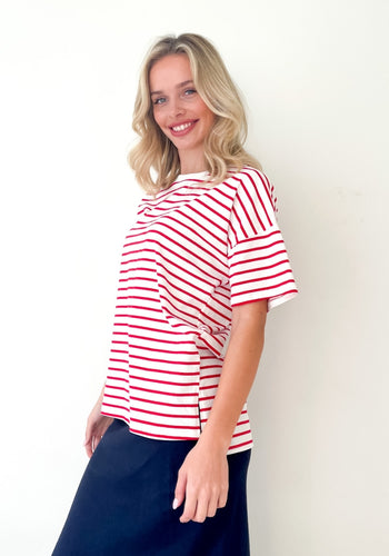 ELENA CLASSIC TEE - RED STRIPE