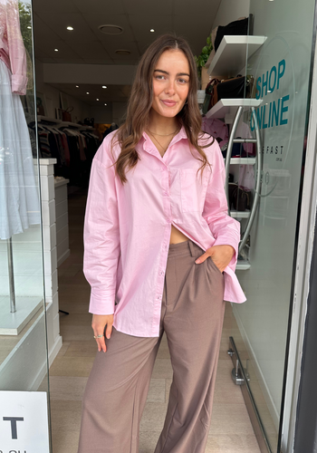 FEATHER + NOISE EVE COTTON SHIRT - PINK