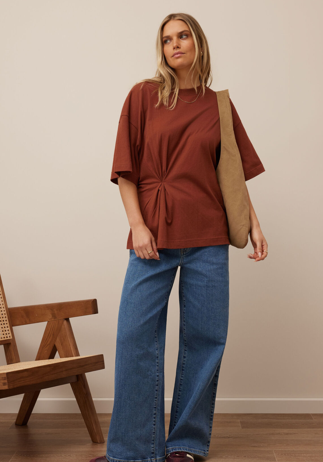 CERES LIFE KAIA TWIST TEE - GINGER