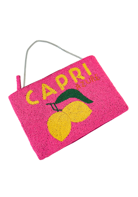 CAPRI BEADED CLUTCH - PINK