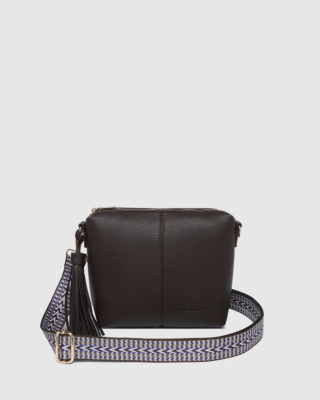 LOUENHIDE KASEY STRIPE CROSSBODY BAG - CHOCOLATE