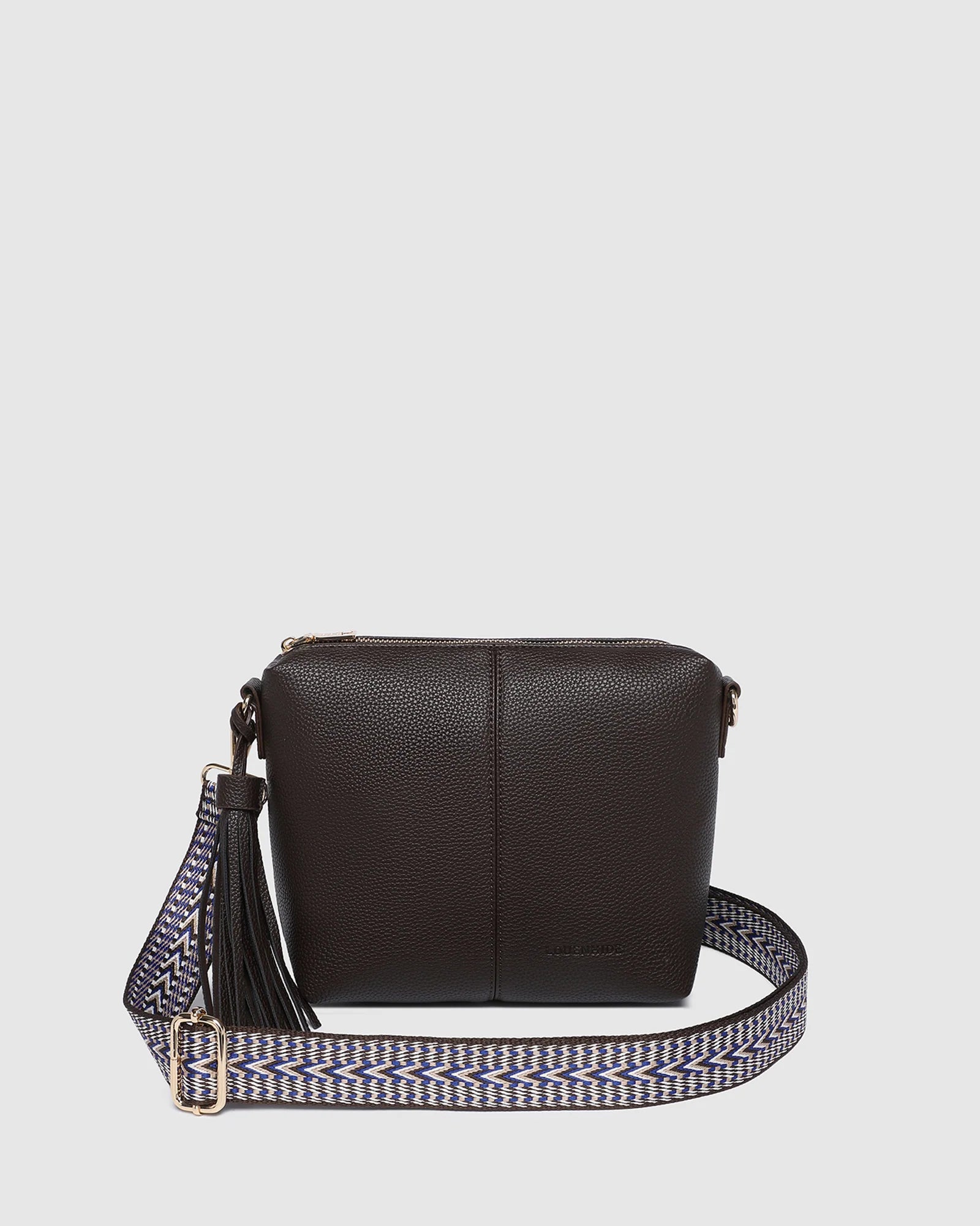 LOUENHIDE KASEY STRIPE CROSSBODY BAG - CHOCOLATE