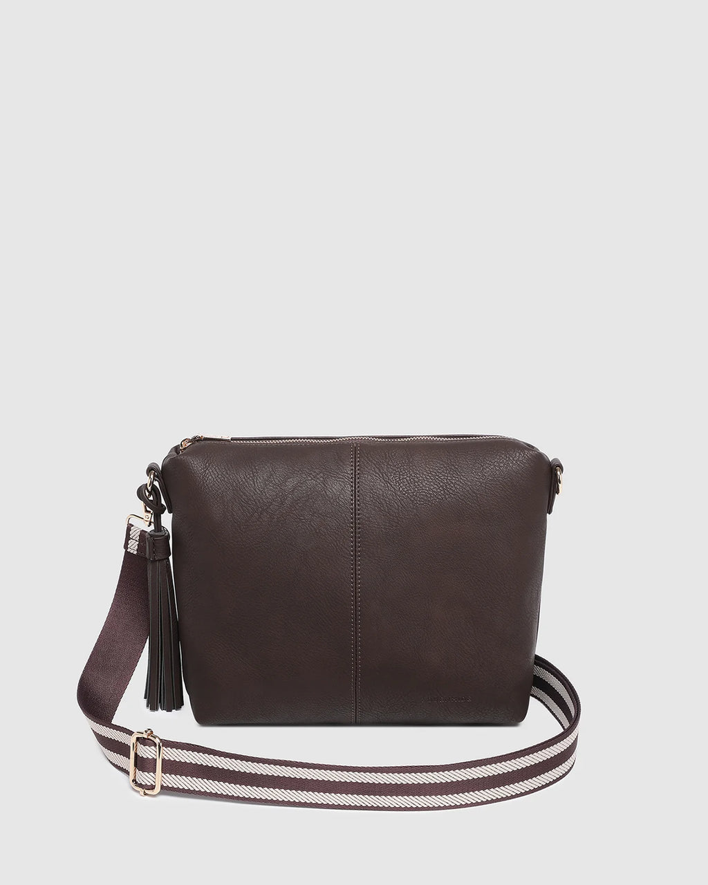 LOUENHIDE DAISY STRIPE CROSSBODY BAG - CHOCOLATE