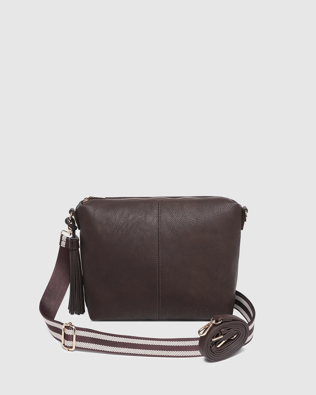 LOUENHIDE DAISY STRIPE CROSSBODY BAG - CHOCOLATE