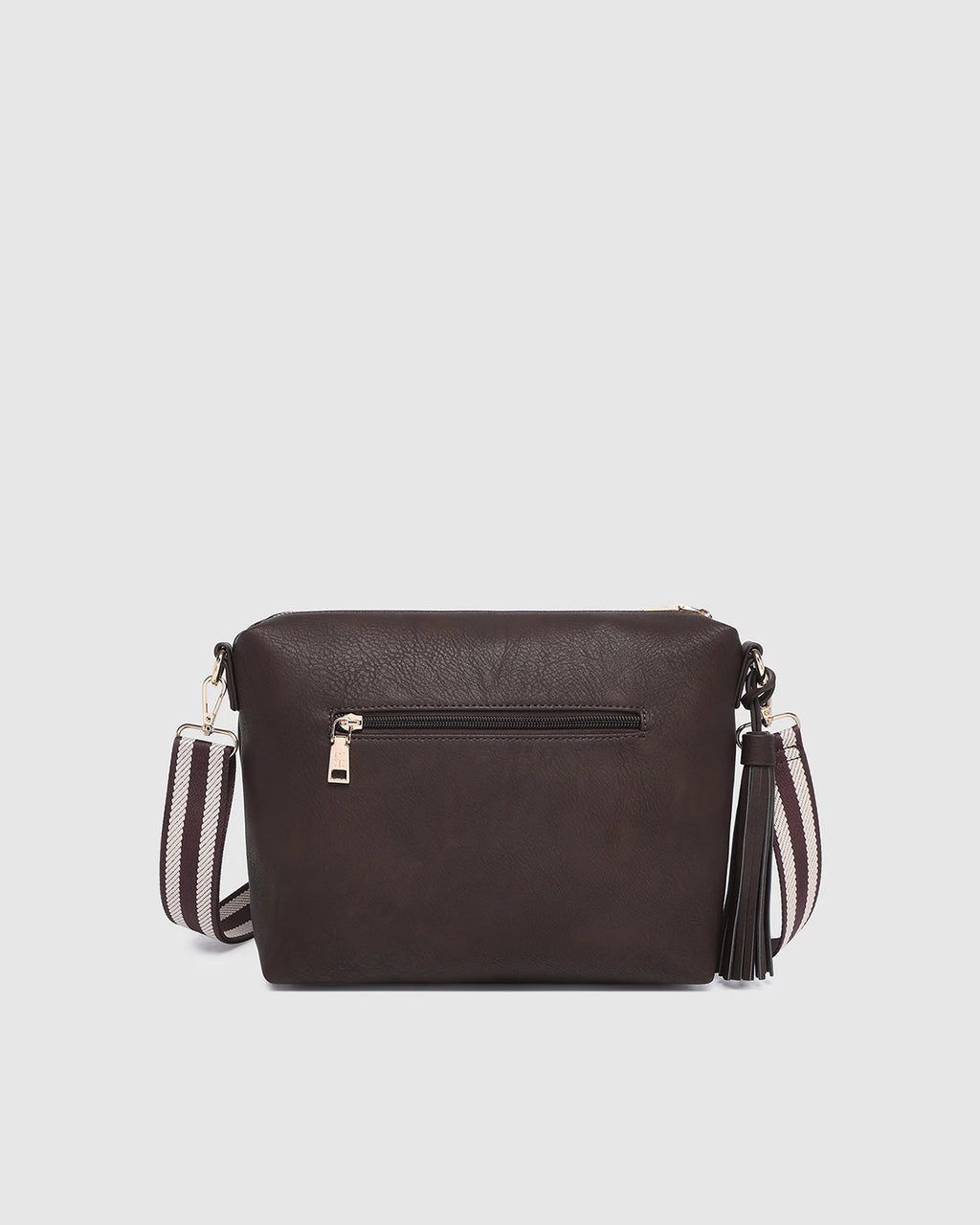 LOUENHIDE DAISY STRIPE CROSSBODY BAG - CHOCOLATE