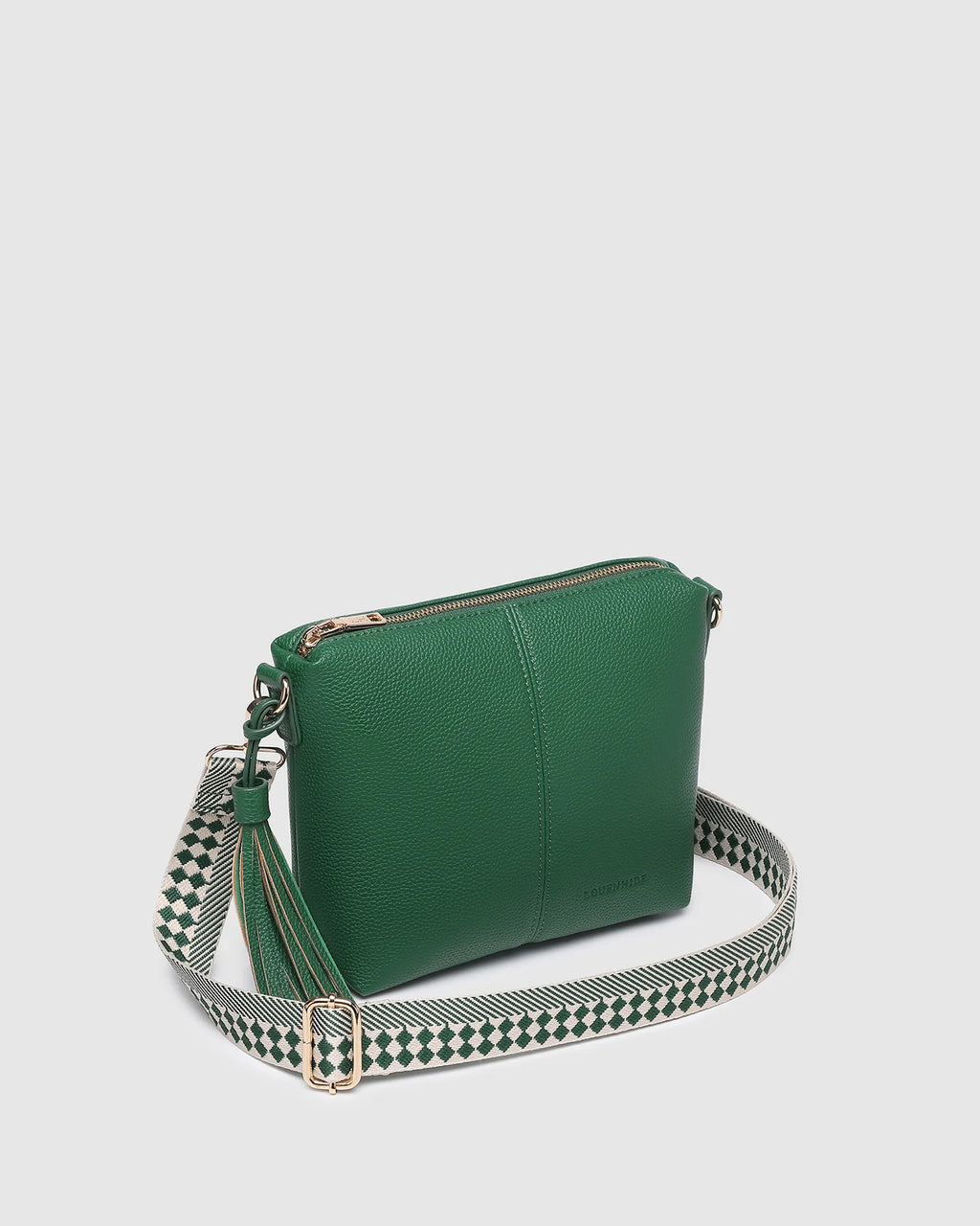 LOUENHIDE KASEY STRIPE CROSSBODY BAG - GREEN