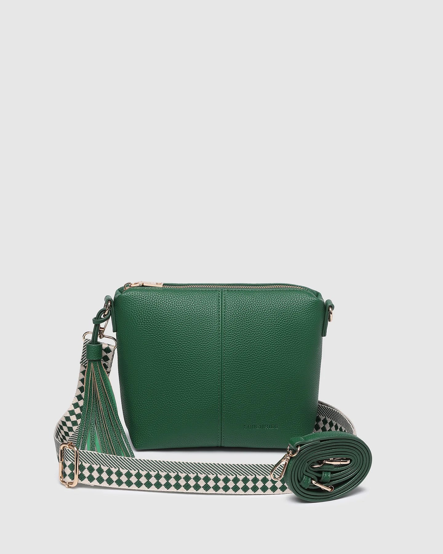 LOUENHIDE KASEY STRIPE CROSSBODY BAG - GREEN