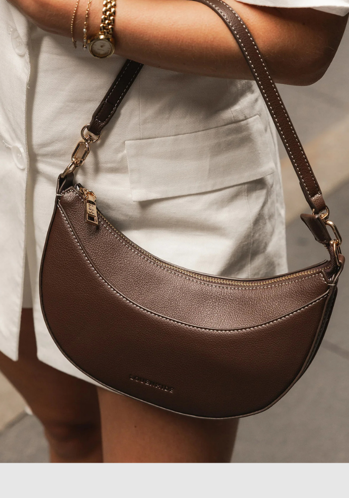 LOUENHIDE CLAUDIA SHOULDER BAG - CHOCOLATE