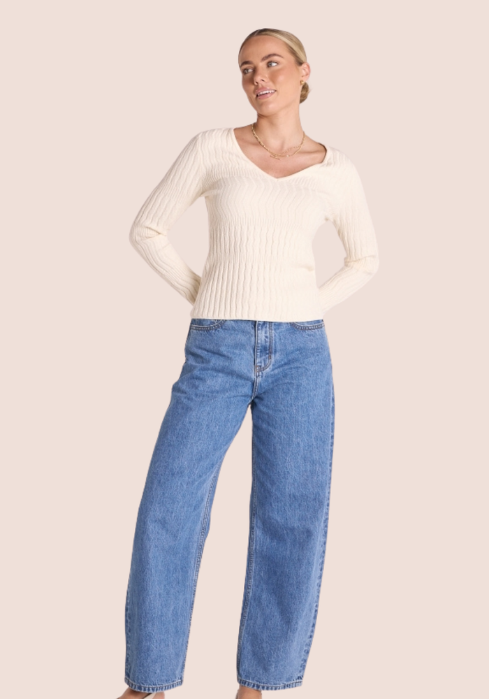 FEATHER + NOISE LAURA LONG SLEEVE TOP - CREAM