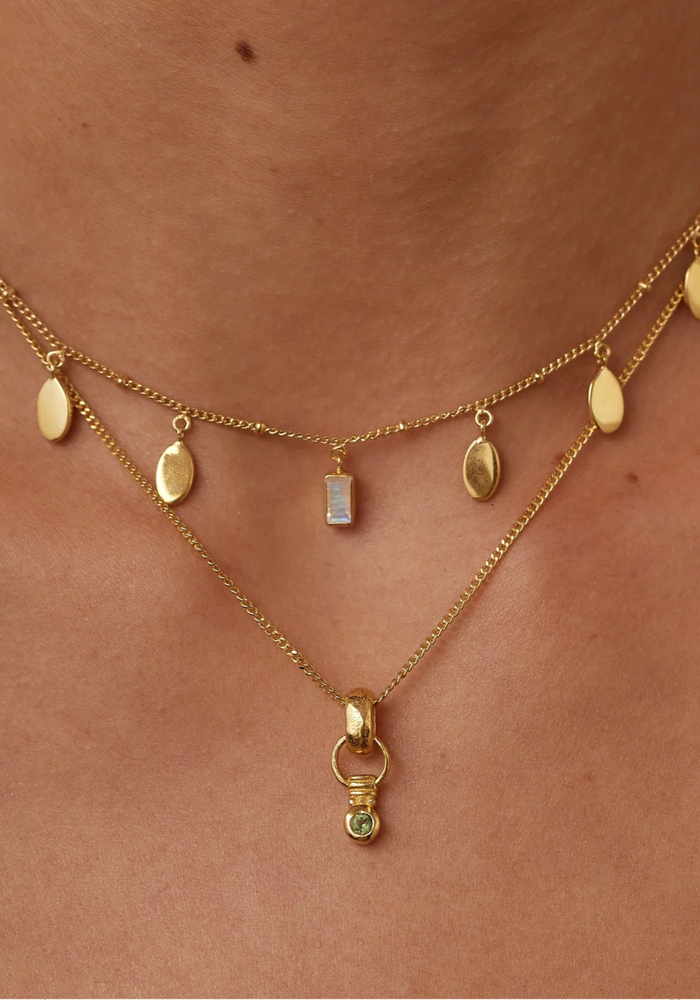 TONI MAY PETAL MOONSTONE NECKLACE - GOLD