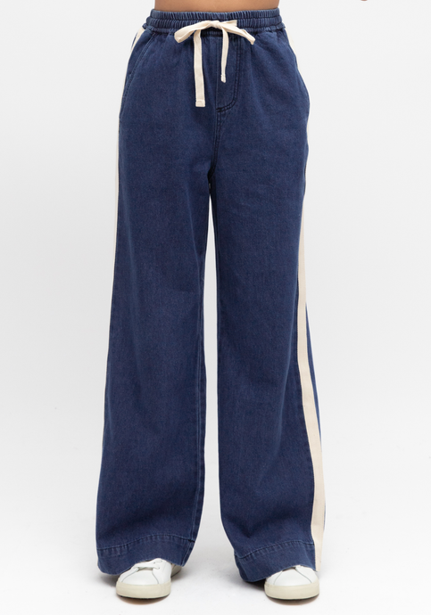 LUNA DENIM JOGGERS - DARK DENIM