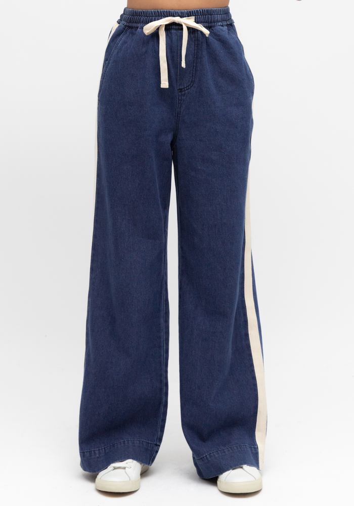 LUNA DENIM JOGGERS - DARK DENIM