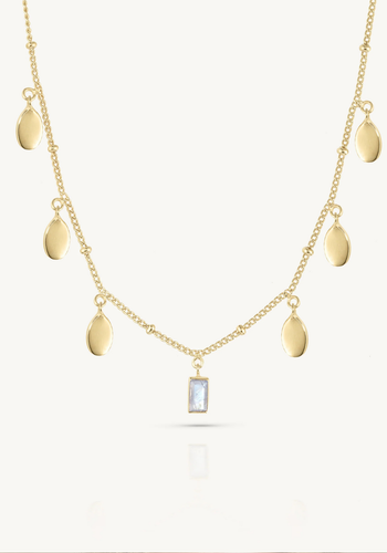 TONI MAY PETAL MOONSTONE NECKLACE - GOLD