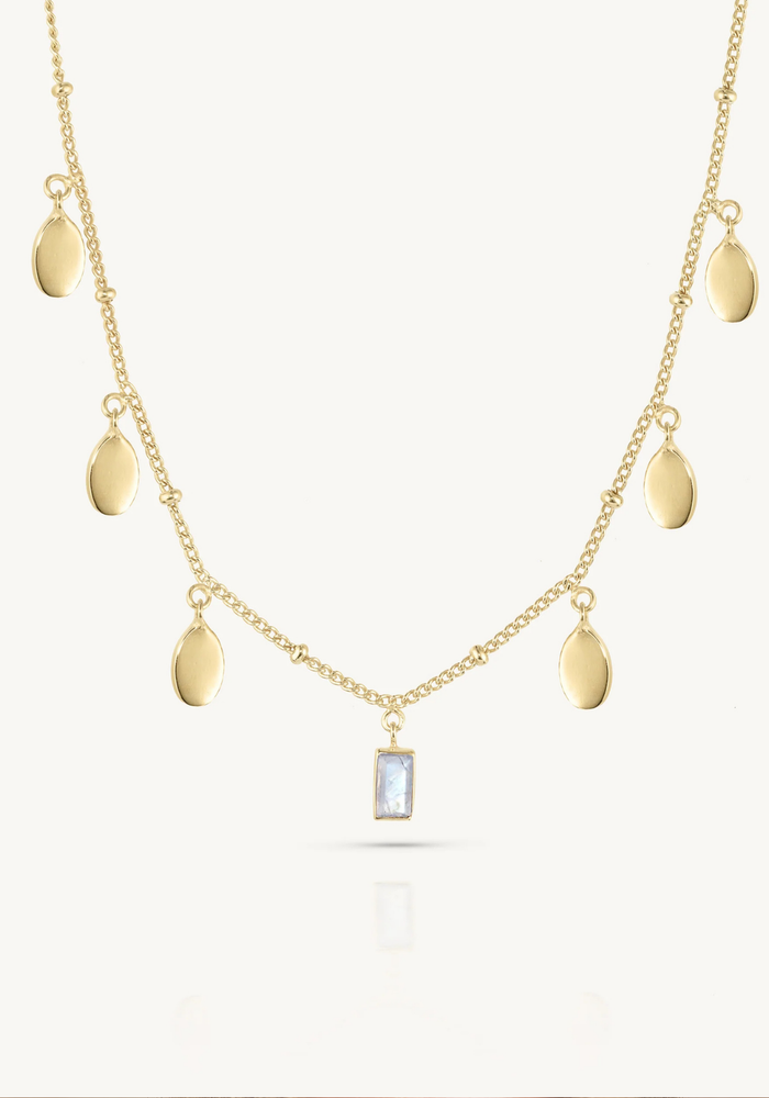 TONI MAY PETAL MOONSTONE NECKLACE - GOLD