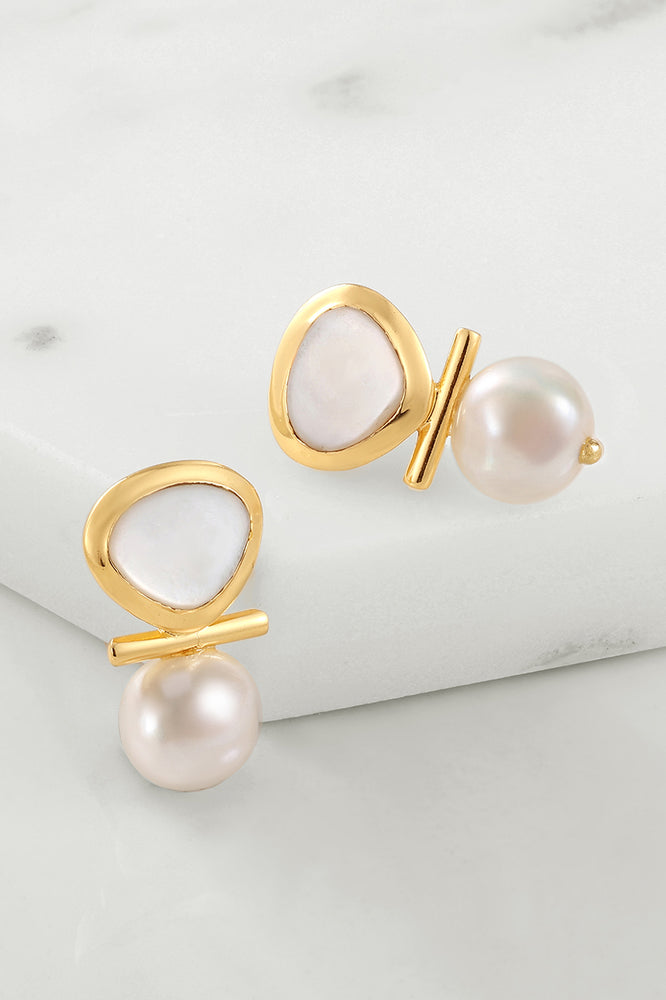 Load image into Gallery viewer, ZAFINO HARIETTE PEARL EARRING - GOLD
