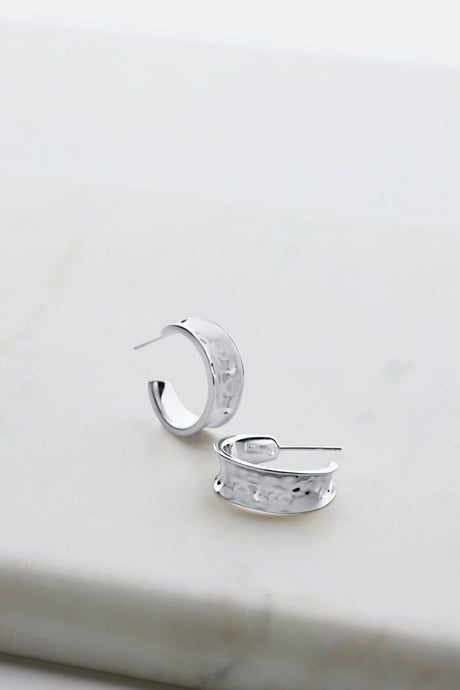 ZAFINO BIANCA MINI HOOPS - SILVER