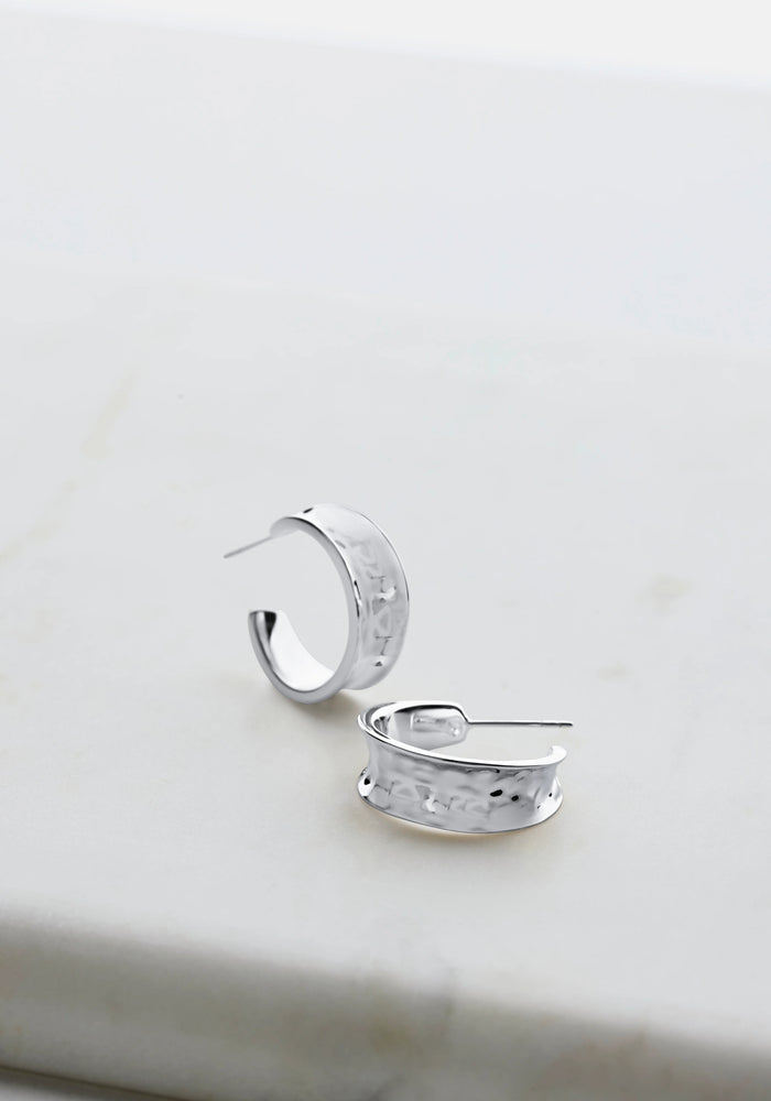 ZAFINO BIANCA MINI HOOPS - SILVER