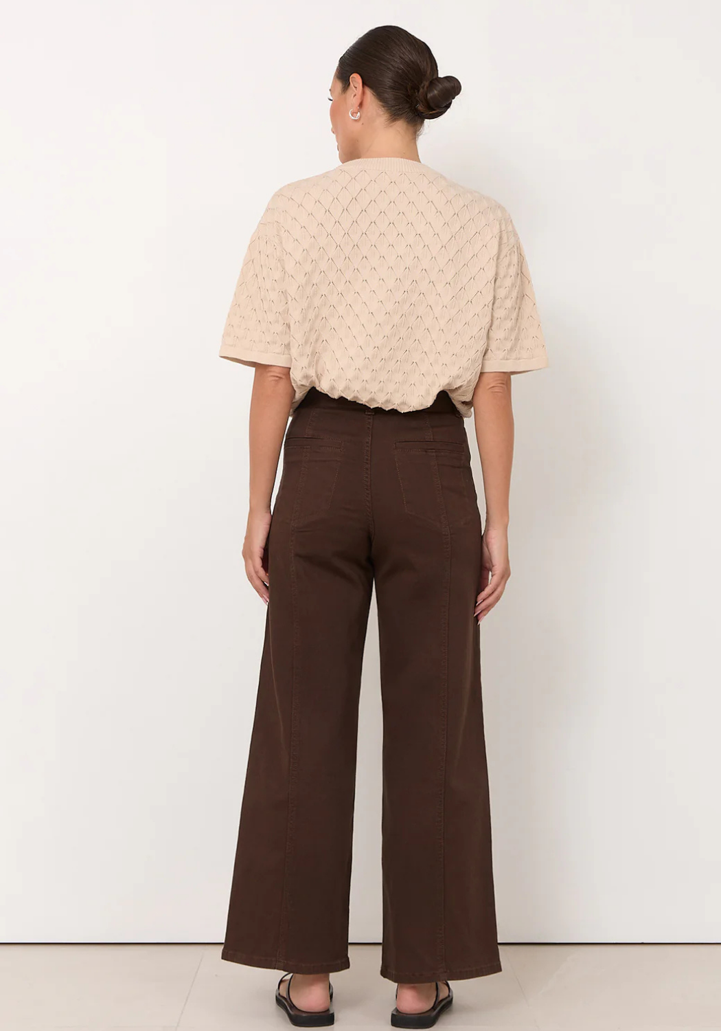 ADORNE ADELE WIDE LEG JEAN - CHOCOLATE