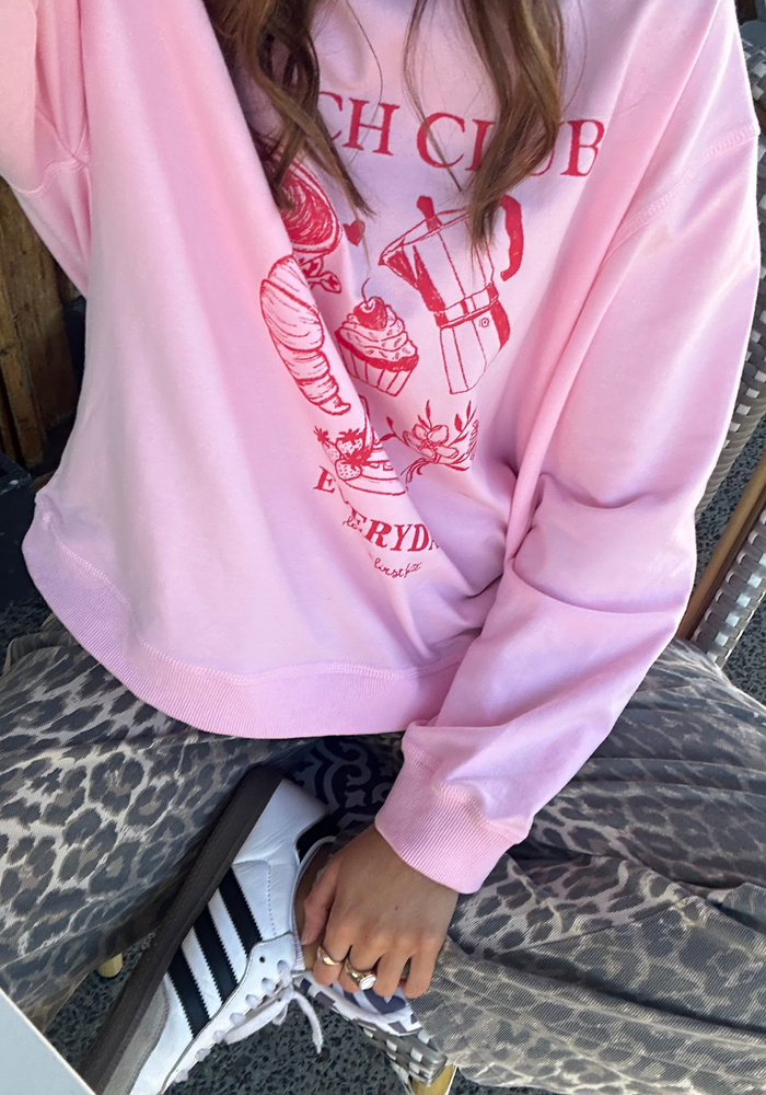 BRUNCH CLUB SLOUCHY CREW NECK - PINK