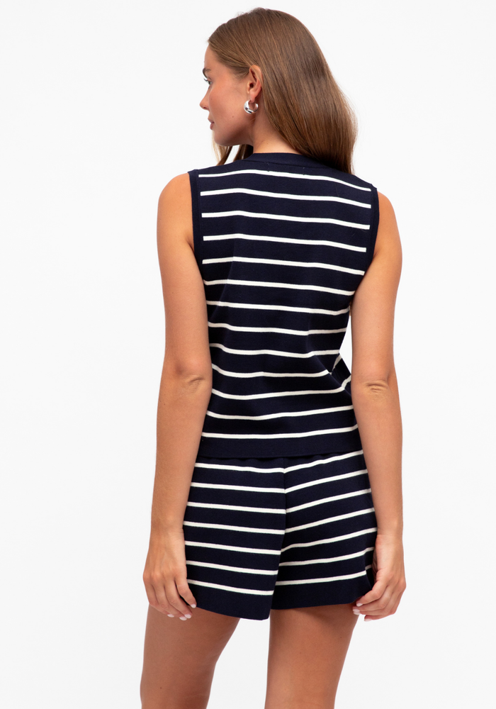 Load image into Gallery viewer, ZURI KNIT SET - NAVY &amp; WHITE STRIPE