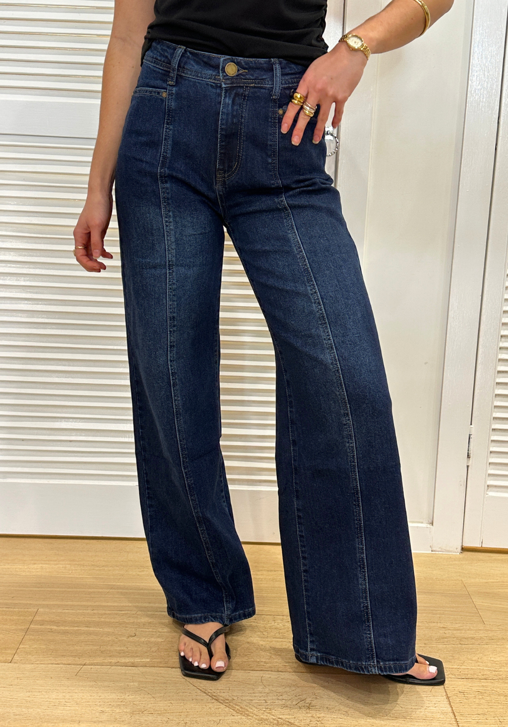 REECE WIDE LEG JEAN - DARK WASH
