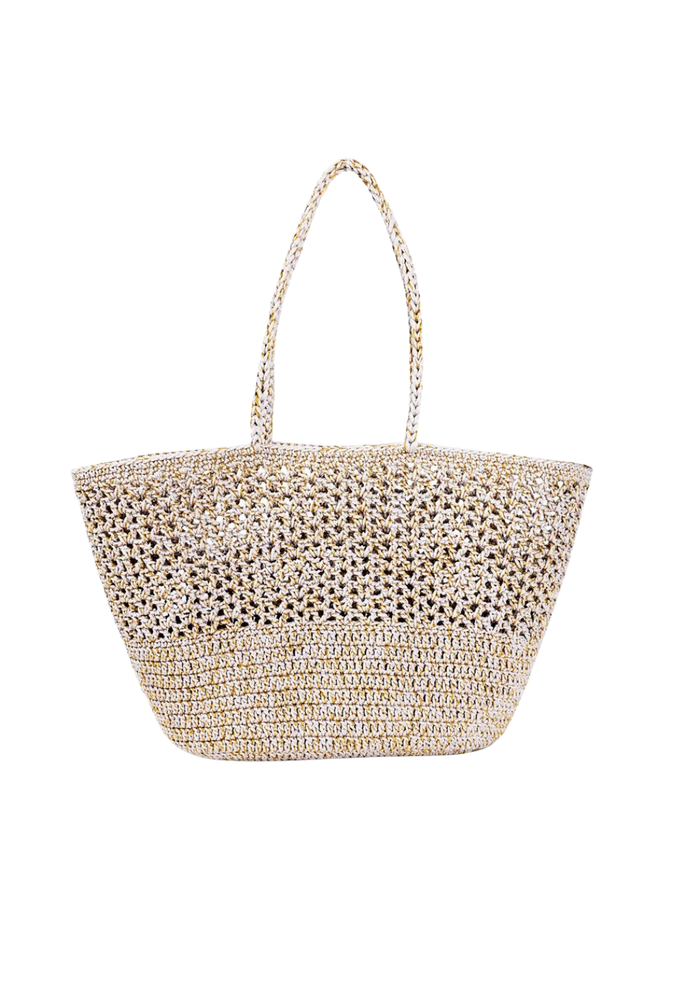 ROMY CROCHET BASKET - NATURAL GOLD