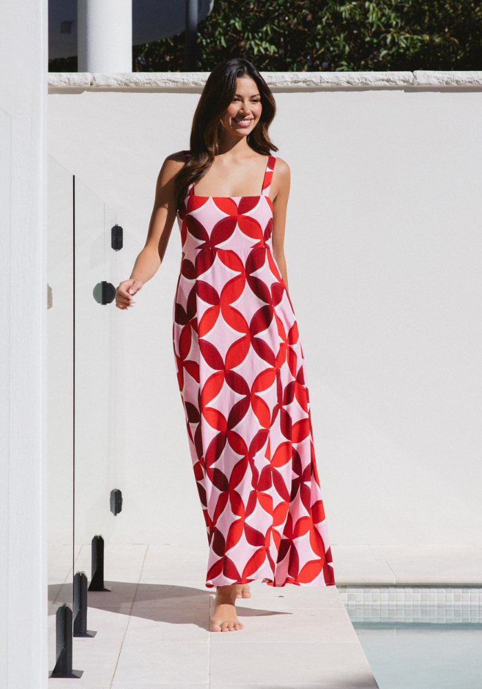 BAMBINA MAXI DRESS - RETRO PRINT