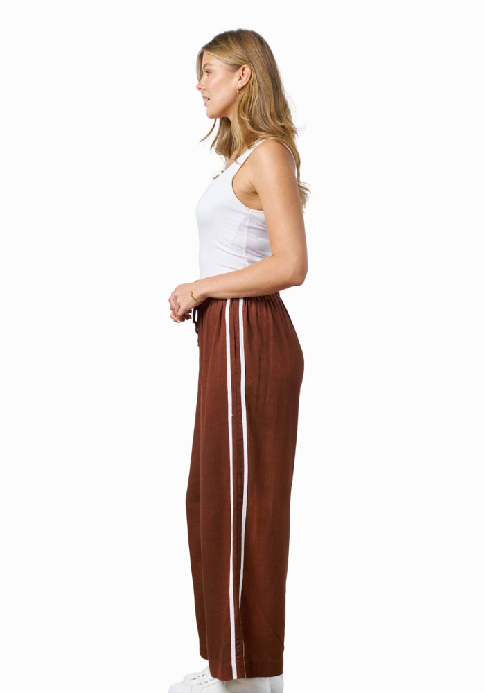 CODI RELAXED LINEN PANTS - CHOCOLATE