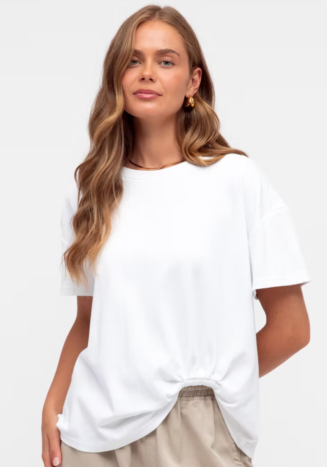 JESSIE EASY TUCK TEE - WHITE
