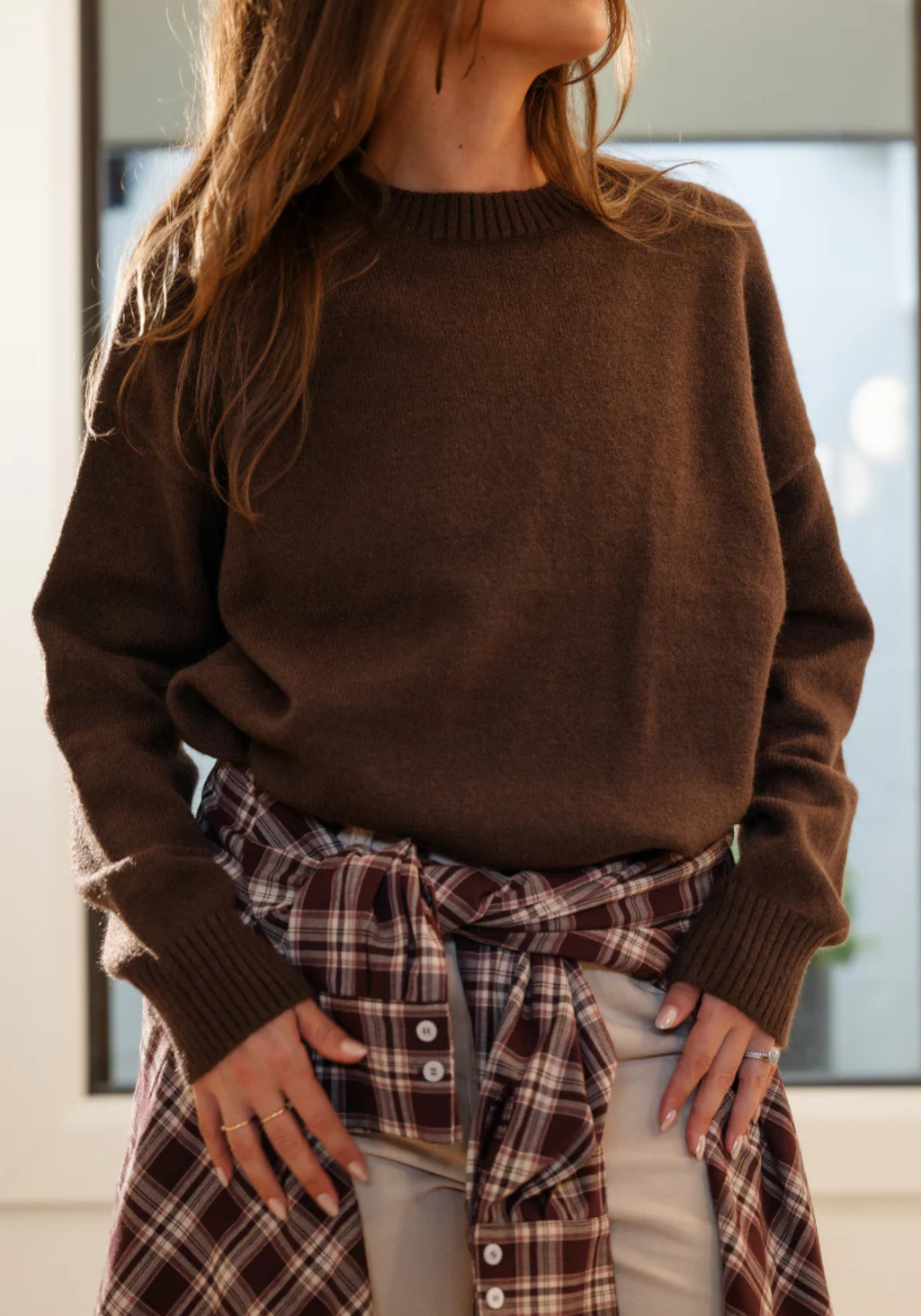 FEATHER + NOISE MARGOT KNIT - CHOCOLATE